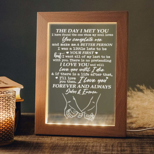 GeckoCustom The Day I Met You Couple Light Box Personalized Gift TA29 890239 5.91 x 8.27