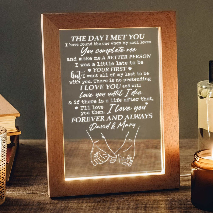 GeckoCustom The Day I Met You Couple Light Box Personalized Gift TA29 890239 5.91 x 8.27