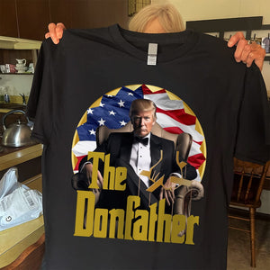 GeckoCustom The Donfather Trump With US Flag Dark Shirt HO82 891028