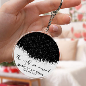 GeckoCustom The Night We Met Personalized Star Map Acrylic Keychain Couple Anniversary Gift LM32 895112 60mmW x 40mmH