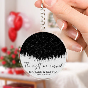 GeckoCustom The Night We Met Personalized Star Map Acrylic Keychain Couple Anniversary Gift LM32 895112 60mmW x 40mmH