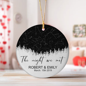 GeckoCustom The Night We Met Personalized Star Map Ceramic Ornament Couple Anniversary Gift LM32 895110 3 inch