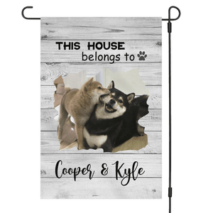 GeckoCustom This House BeLongs To Custom Dog Pet LoverGarden Flag H181 12"x18"