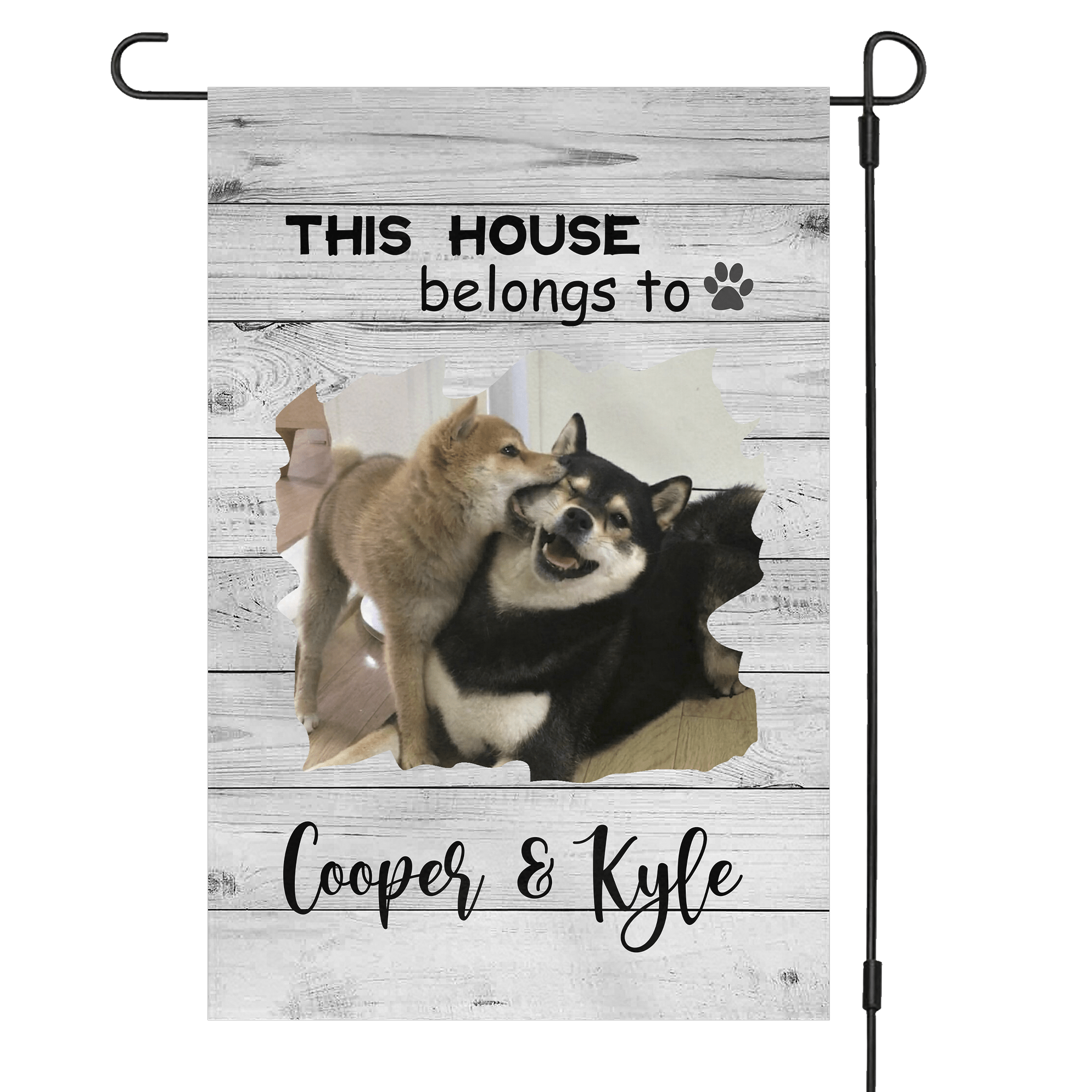 GeckoCustom This House BeLongs To Custom Dog Pet LoverGarden Flag H181 12"x18"