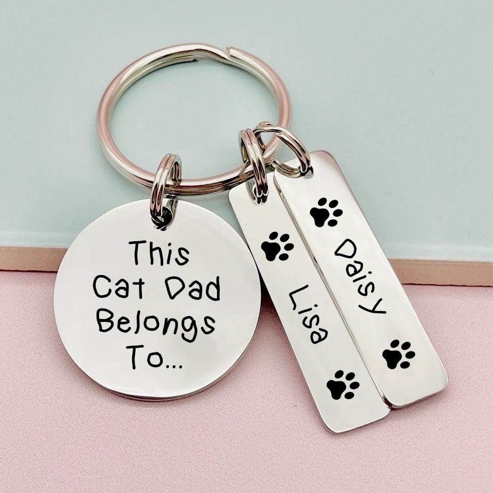 GeckoCustom This Human Belongs To Pet Keychain Personalized Gift TA29 890545