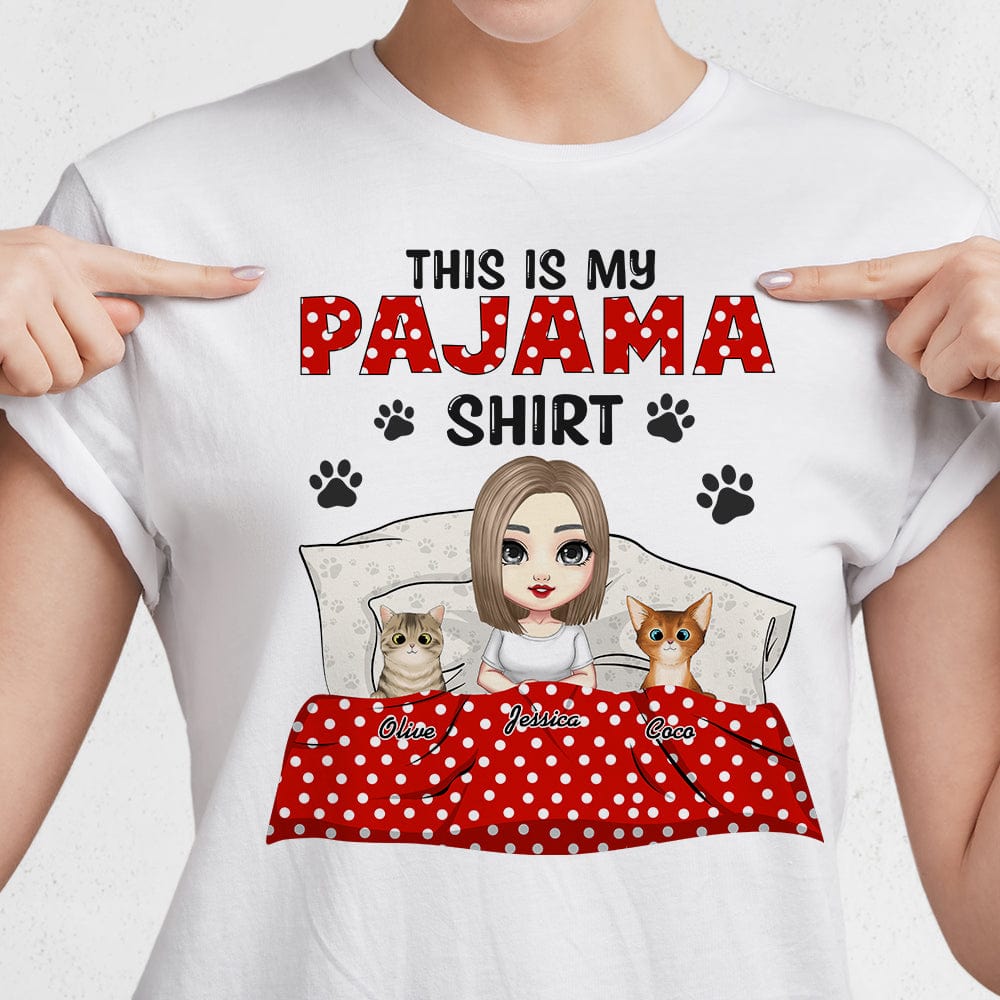 GeckoCustom This Is My Pajamas Cat Shirt Personalized Gift N304 889651 Basic Tee / White / S