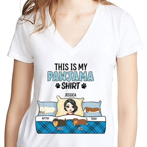 GeckoCustom This Is My Pawjama Shirt For Dog Lovers Shirt Personalized Gift TA29 889636 Women V-neck / V White / S