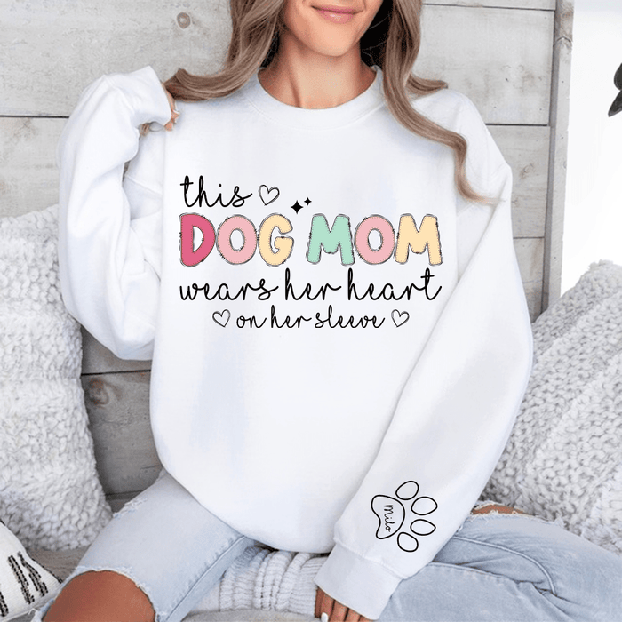 GeckoCustom This Mom Want Her Heart On Sleeve Pet Sweatshirt TA29 890405