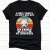 GeckoCustom Three Things You Don't Mess With Vintage Retro Photo Shirt, Personalized Custom Photo Dog  Shirt H458