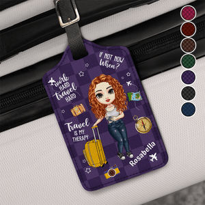 GeckoCustom Travel Is My Therapy For Travelers Luggage Tag Personalized Gift DA199 890260 Medium