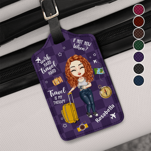 GeckoCustom Travel Is My Therapy For Travelers Luggage Tag Personalized Gift DA199 890260 Medium