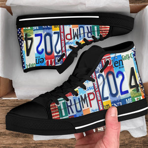 GeckoCustom Trump 2024 For 4th Of July High Top Shoes HO82 890972 Black / For Man / 31