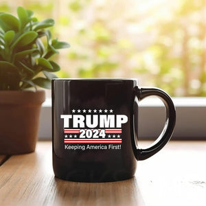 GeckoCustom Trump 2024 Keep America First! Black Mug HO82 890914