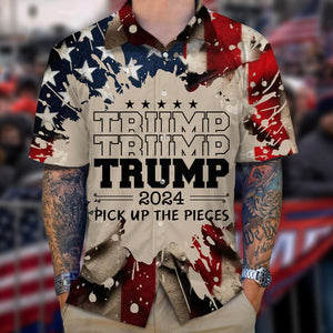 GeckoCustom Trump 2024 Pick Up The Pieces Hawaiian Shirt DM01 891273