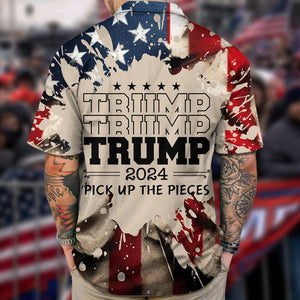 GeckoCustom Trump 2024 Pick Up The Pieces Hawaiian Shirt DM01 891273