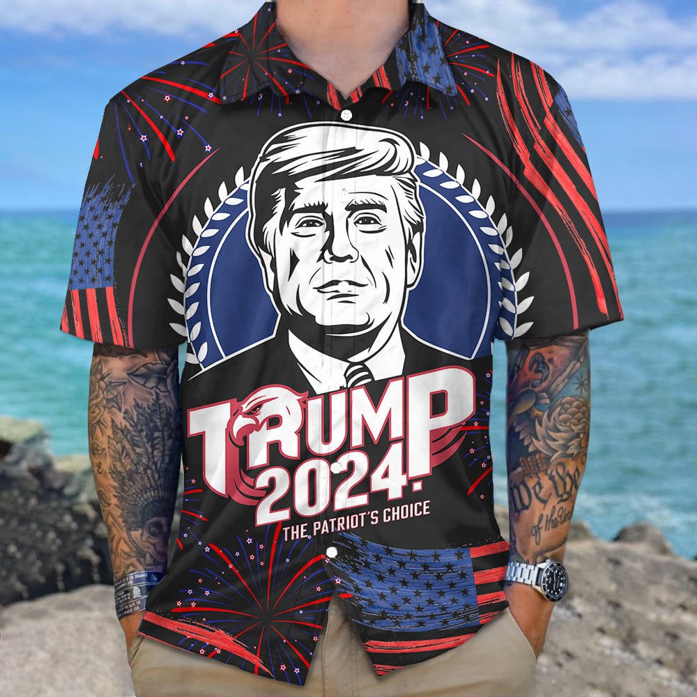 GeckoCustom Trump 2024 The Patriot’s Choice Hawaiian Shirt DM01 891237