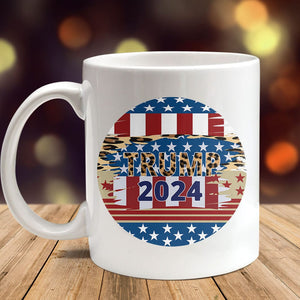 GeckoCustom Trump 2024 With Leopard US Flag Mug HO82 890790