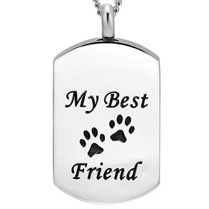 GeckoCustom Unisex Stainless Steel Pet,Dog/Cat Jewelry Paw Print Cremation Jewelry Ashes Holder Pet Memorial Urn Necklace For Memory 7 / Non-Engraving