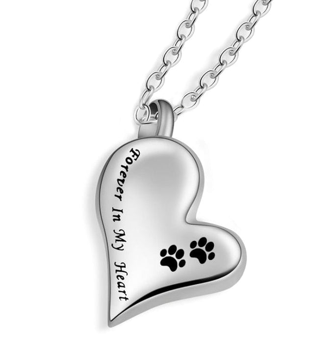 GeckoCustom Unisex Stainless Steel Pet,Dog/Cat Jewelry Paw Print Cremation Jewelry Ashes Holder Pet Memorial Urn Necklace For Memory 12 / Non-Engraving