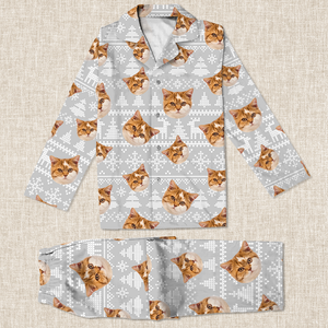 GeckoCustom Upload Cat Photo Christmas Matching Collared Pajamas N304 889870