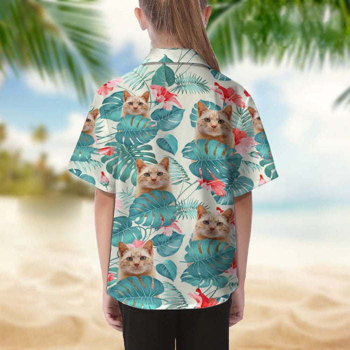 GeckoCustom Upload Cat Photo Girl's Hawaiian Shirt, N304 888402