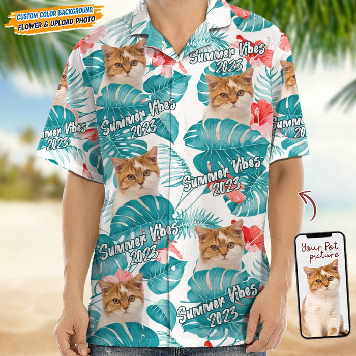GeckoCustom Upload Cat Photo Summer Viber Hawaii Shirt N304 889326
