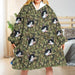 GeckoCustom Upload Cat Photo With Camouflage Pattern Hoodie Blanket N304 889362