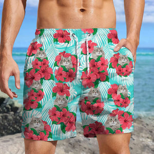 GeckoCustom Upload Cat Photo With Pattern Men's Beach Short TA29 888858