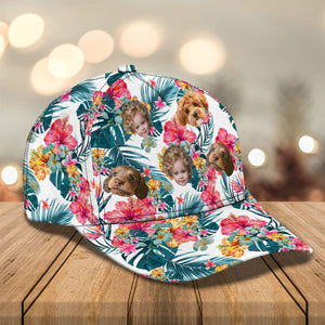 GeckoCustom Upload Dog Cat Family Photo With Pattern Classic Cap DM01 891121 Polyester