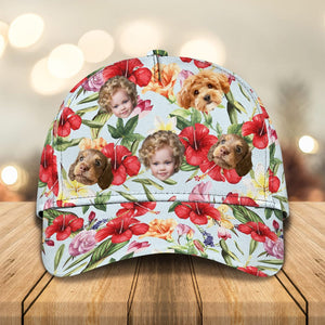 GeckoCustom Upload Dog Cat Family Photo With Pattern Classic Cap DM01 891121 Polyester