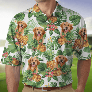 GeckoCustom Upload Dog Cat Photo Hawaiian Family Polo Shirt DM01 891125