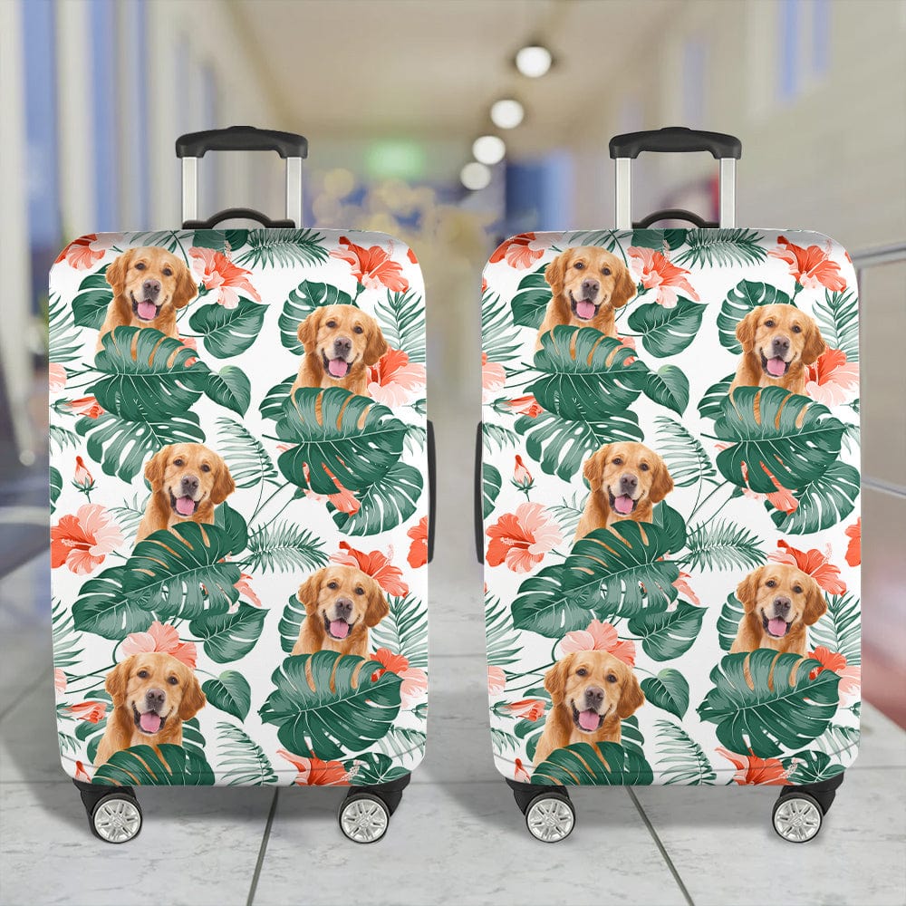 GeckoCustom Upload Dog Photo For Dog Lovers Hawaiian Luggage Cover TA29 889422