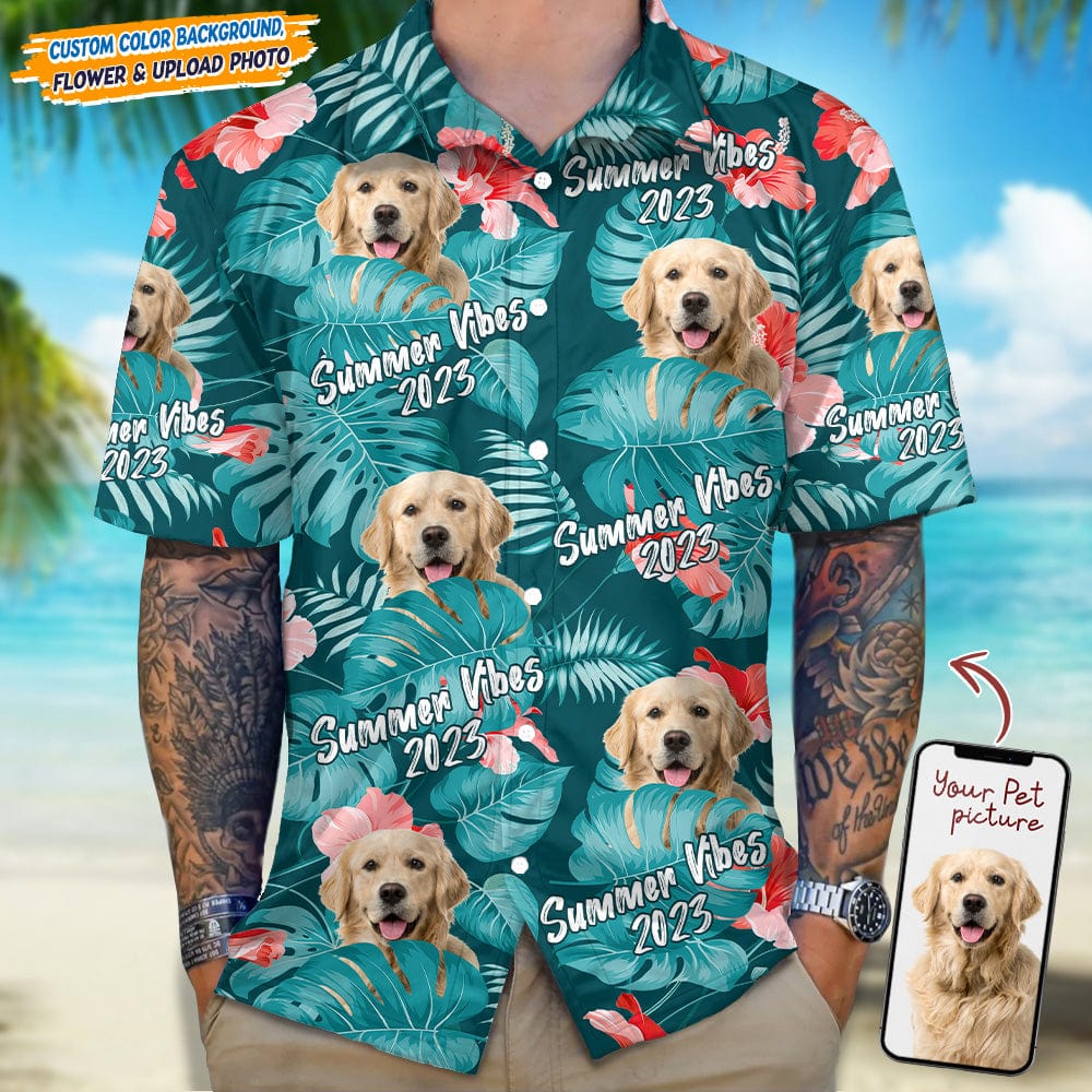 GeckoCustom Personalized Christmas Gift for Dog Dad, Personalized Dog Clipart Hawaiian Shirt T368 , for Men / S