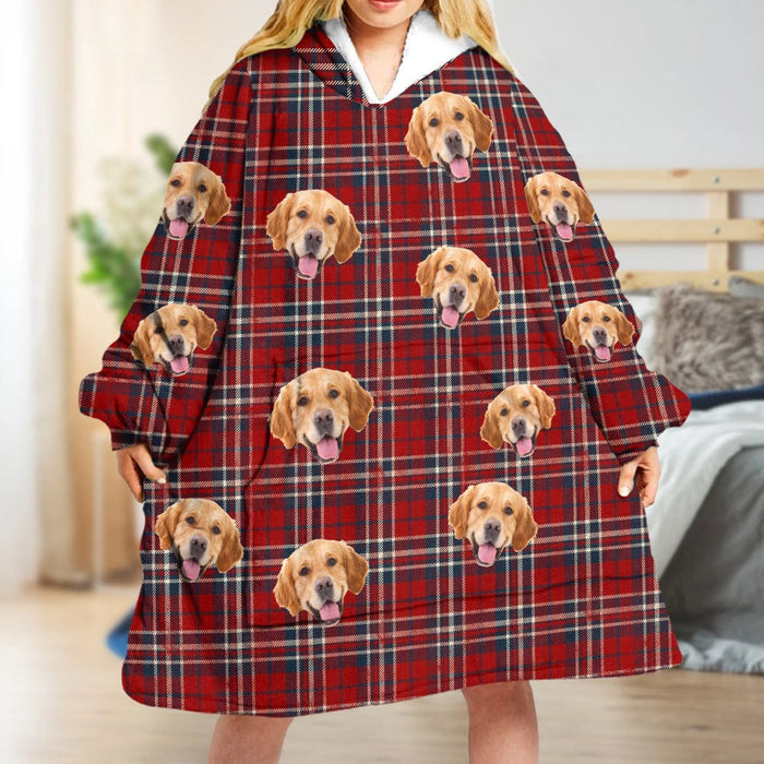 GeckoCustom Upload Dog Photo With Pattern Hoodie Blanket N304 889354