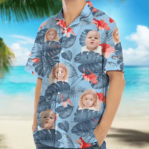GeckoCustom Upload Face Photo Hawaiian Shirt TA29 888384 For Man / Without Pocket / S