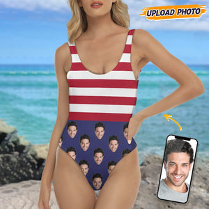 GeckoCustom Upload Face Photo With Flag Pattern Swimsuit K228 889202