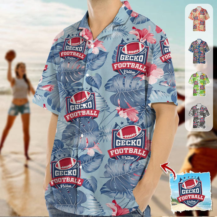GeckoCustom Upload Favorite Team Logo Photo Football Hawaiian Shirt K228 888478 S