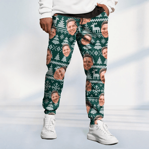 GeckoCustom Upload Human Face Christmas Matching Sweatpants N304 889864