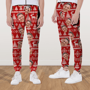 GeckoCustom Upload Human Face Christmas Matching Sweatpants N304 889864