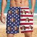 GeckoCustom Upload Human Face Photo American Flag Men's Beach Short TA29 889186