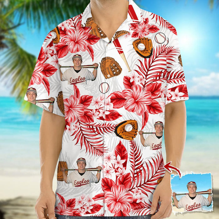 GeckoCustom Upload Photo Baseball Hawaiian Shirt, N304 888426
