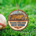 GeckoCustom Upload Photo Baseball Ornament, Thank You For Great Season HN590 Pack 1 / 2.75" tall - 0.125" thick / Wood Color