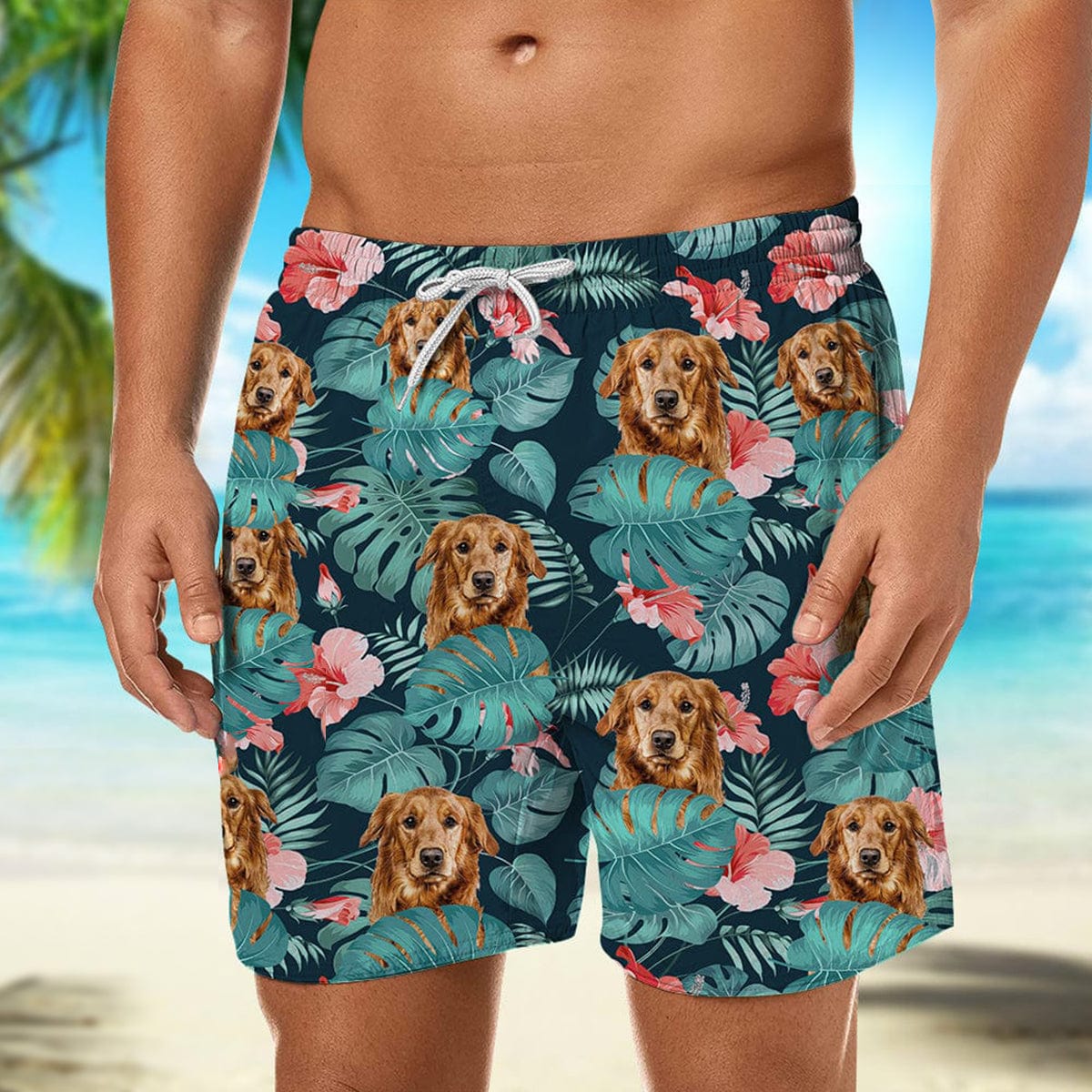 Upload Photo Dog Men s Beach Short K228 888378