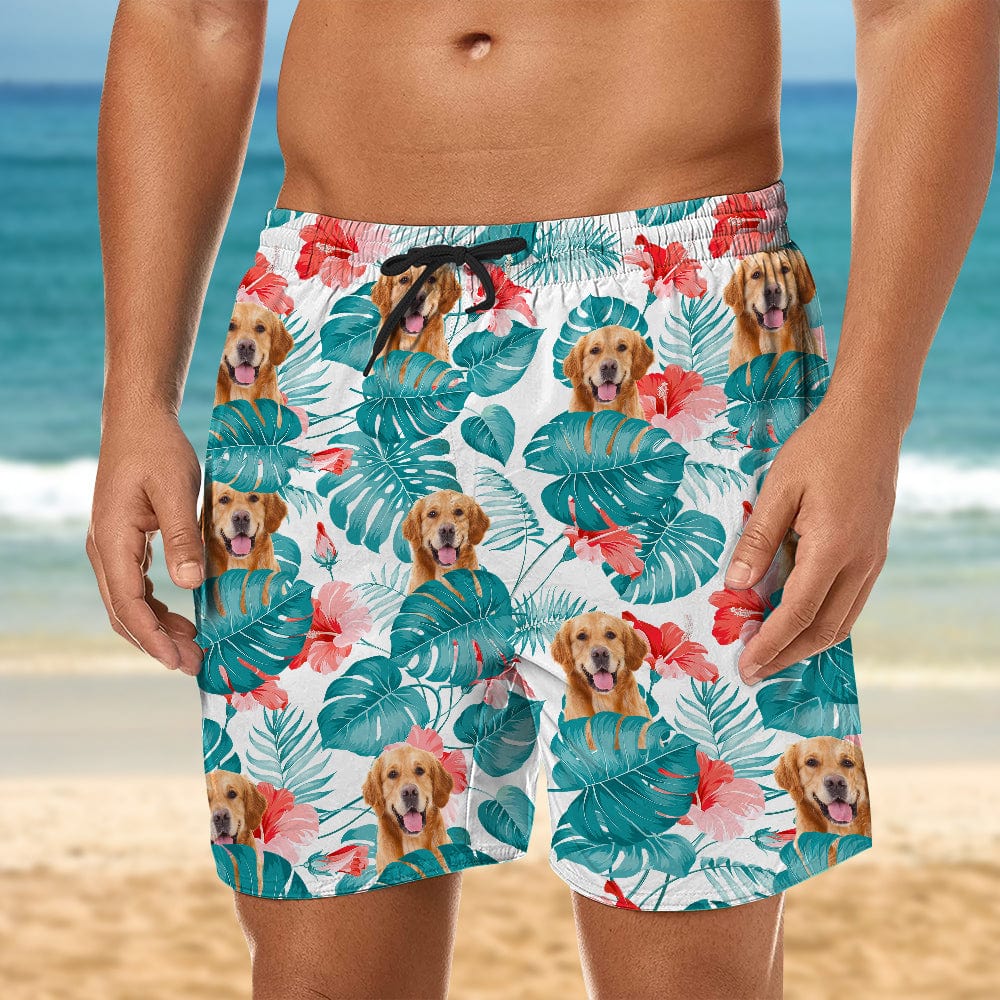 GeckoCustom Upload Photo Dog Men's Beach Short TA29 888378 4XL