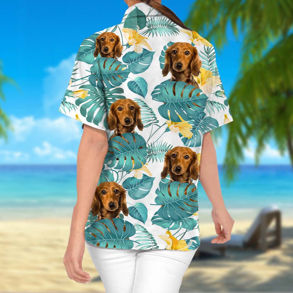 GeckoCustom Upload Photo Dog Woman's Hawaiian Shirt K228 888326