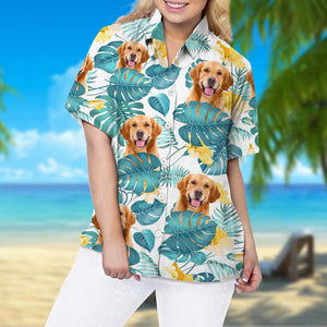 GeckoCustom Upload Photo Dog Woman's Hawaiian Shirt TA29 888326