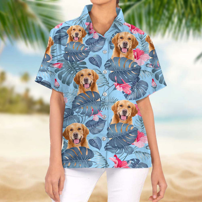 GeckoCustom Upload Photo Dog Woman's Hawaiian Shirt TA29 888326