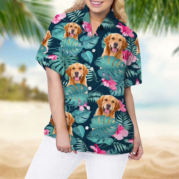Upload Photo Dog Woman’s Hawaiian Shirt K228 888326 — GeckoCustom
