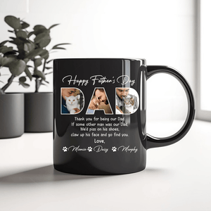 GeckoCustom Upload Photo Happy Father's Day For Cat Lover Dark Mug TH10 890909