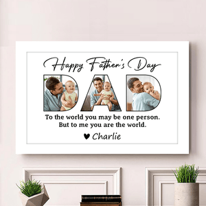 GeckoCustom Upload Photo Happy Father's Day Picture Frame Poster Canvas TA29 889061